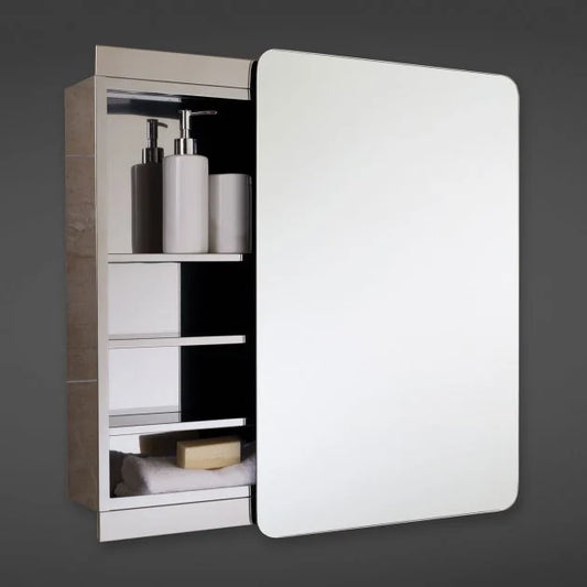 RAK Slide Single Sliding Mirrored Door Cabinet 660mm Hide x 460mm Wide Stainless Steel 12SL366C1