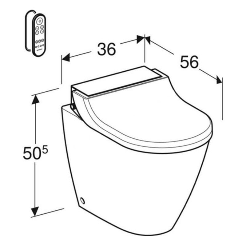 Geberit Aquaclean Tuma Comfort Complete Solution Back To Wall Shower Toilet - White Alpine