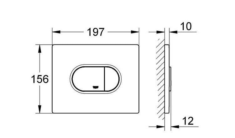 Grohe Arena Cosmopolitan WC Wall Flush Plate - Chrome 38858000