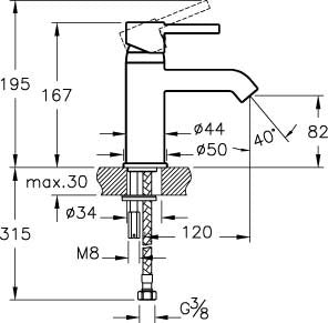 VitrA - Minimax S Monobloc Basin Mixer - Chrome