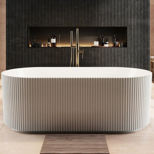 Corso Labyrinth 1700 x 800mm Fluted Freestanding Bath