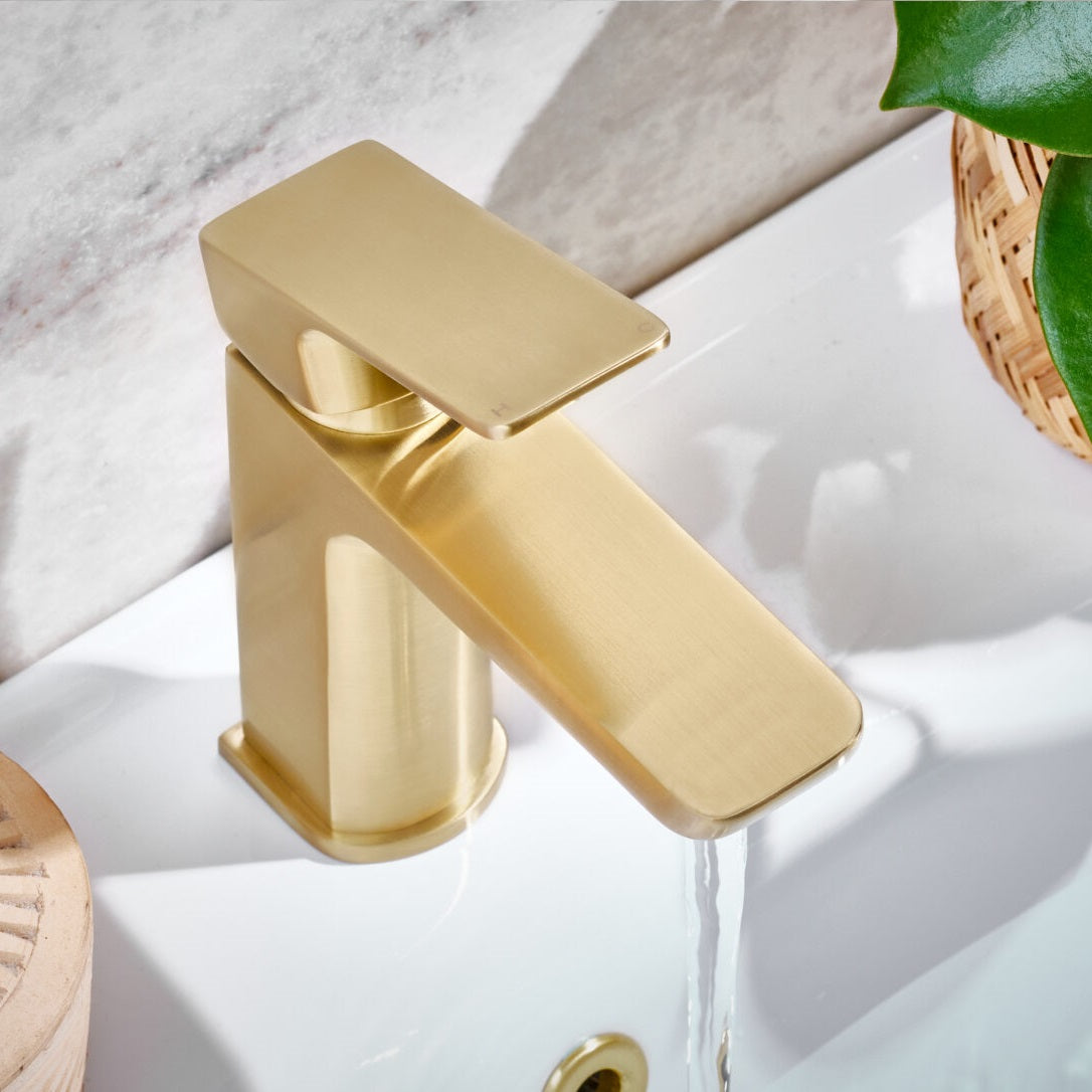 Scudo Muro Brushed Brass Basin Mono Mixer Tap