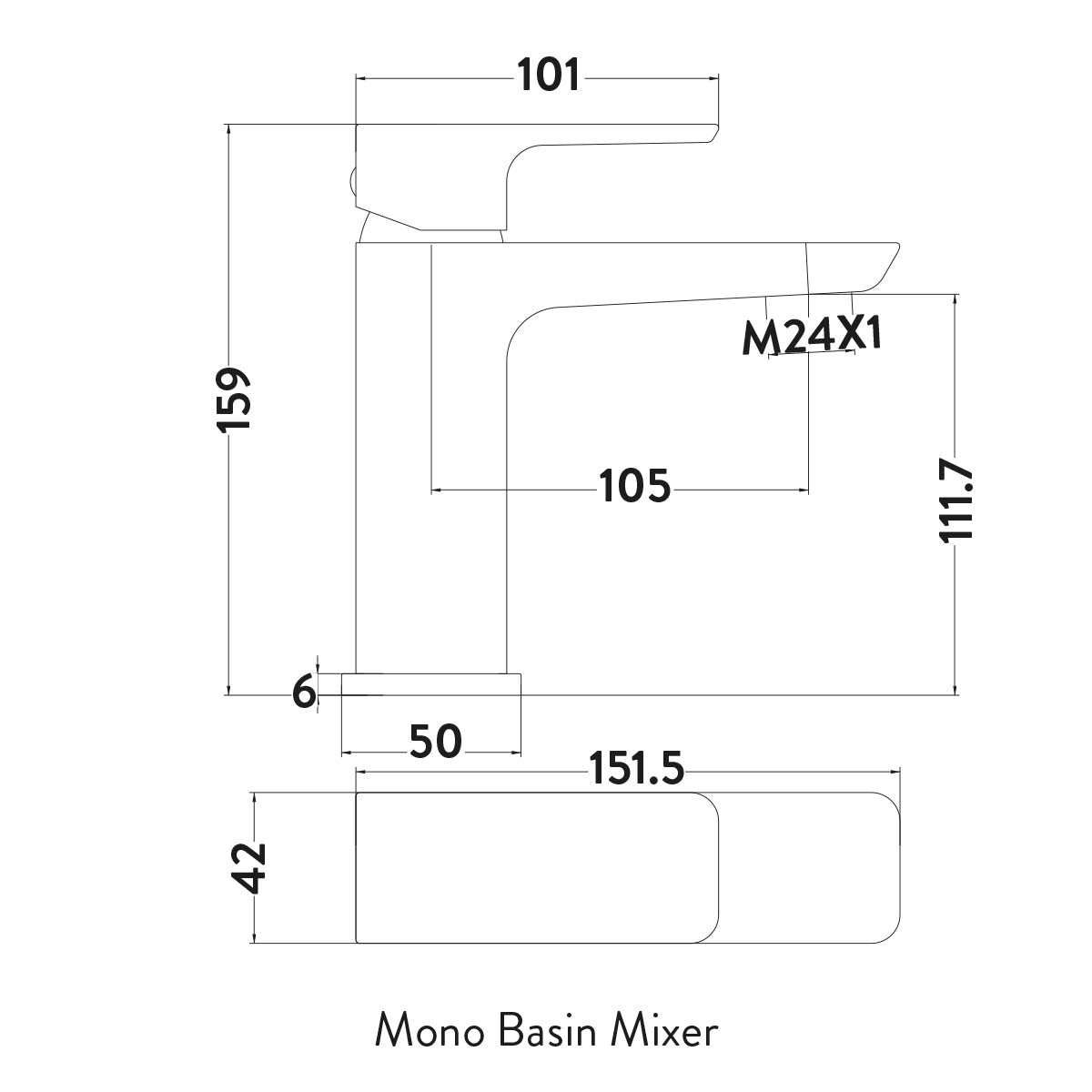 Scudo Muro Brushed Brass Basin Mono Mixer Tap