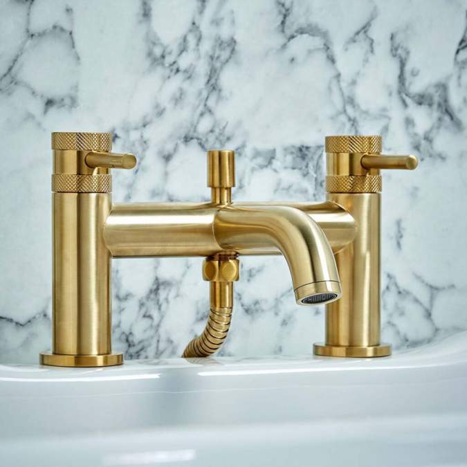 Scudo Core Brushed Brass Bath Shower Mixer Tap