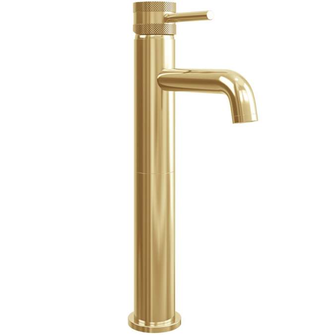 Scudo Core Brushed Brass Tall Mono Basin Mixer Tap