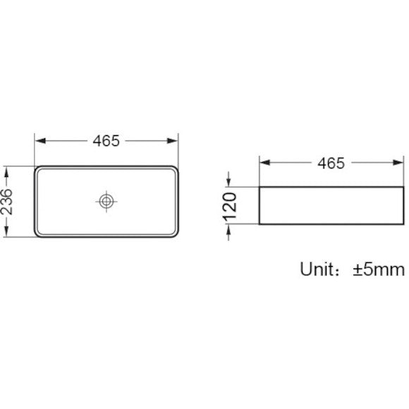 Grand Riviera Gloss White Rectangle Countertop Basin