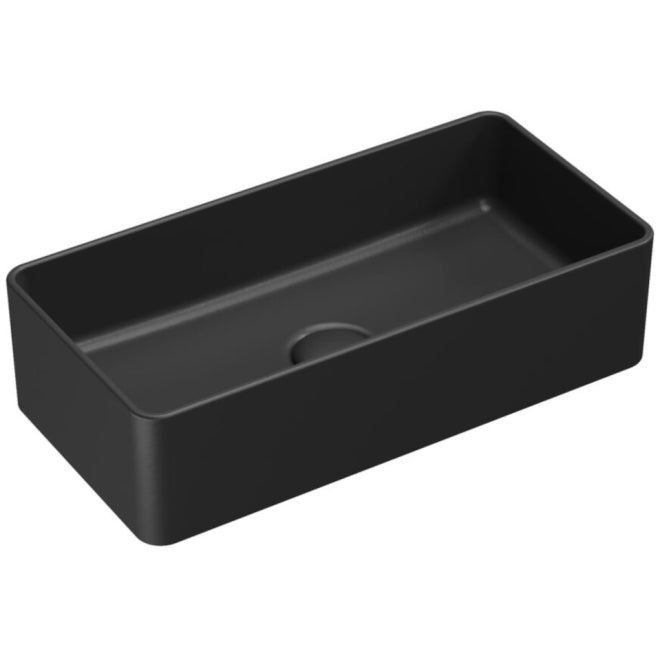 Grand Riviera Matt Black Rectangle Countertop Basin