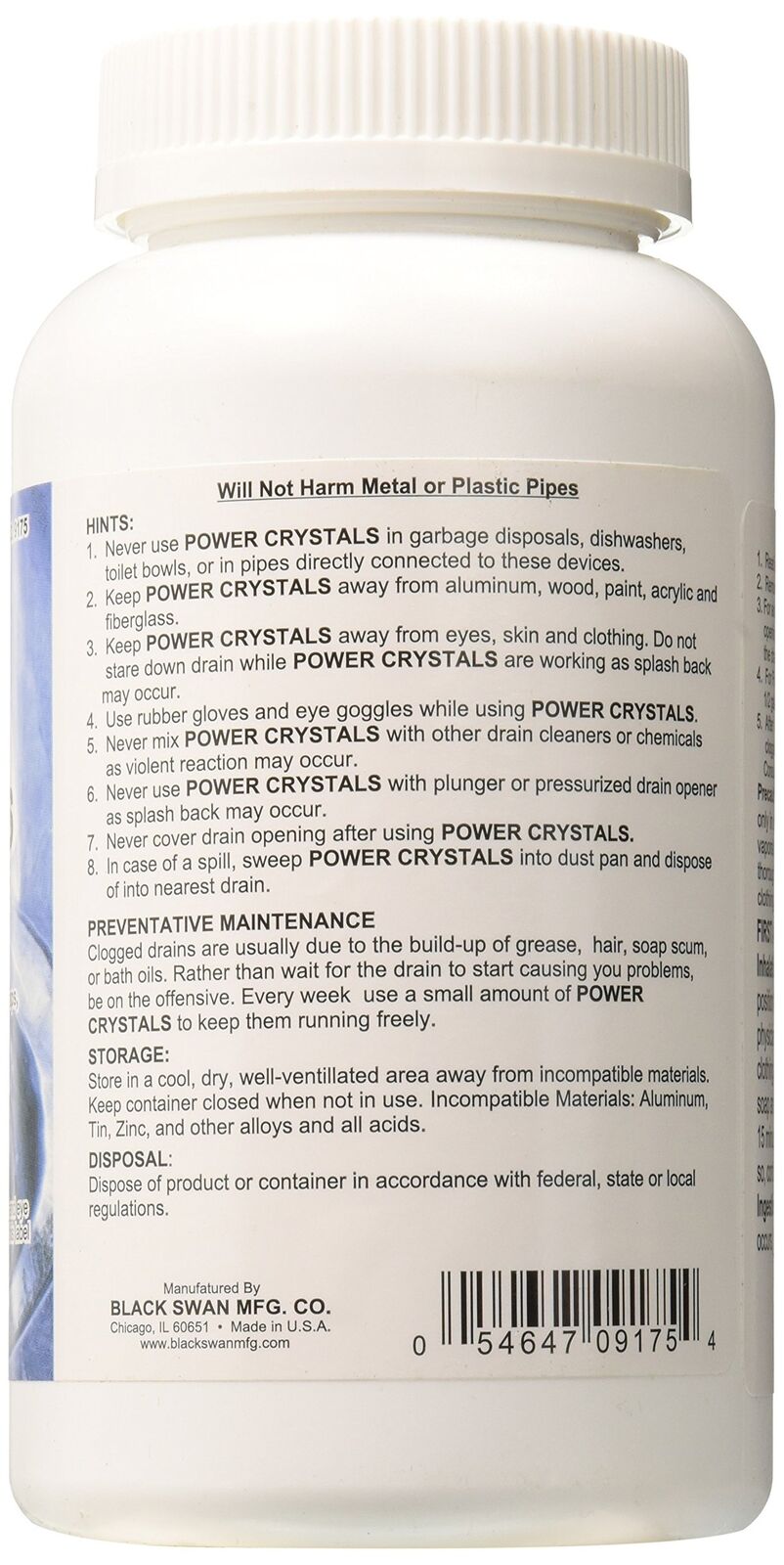 Black Swan 51999 PCDC Powder Crystal Drain Cleaner