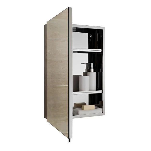 RAK-Cube Stainless Steel Single Door Mirrored Cabinet 600x400mm