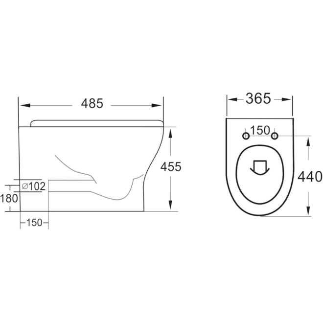 Scudo Deia Rimless Comfort Height Back to Wall Pan and Soft Close Seat DEIA010