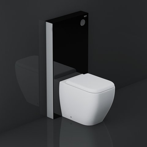 RAK Obelisk Cistern Cabinet for Back to Wall Toilet Pan - Black