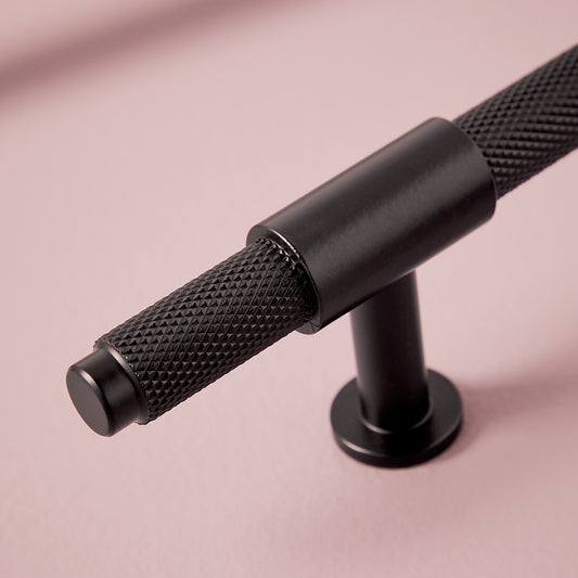 Knurled T Bar 95mm Handle Black