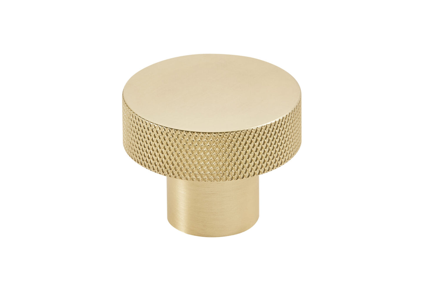 Knurled Round 42.5mm Brushed Brass