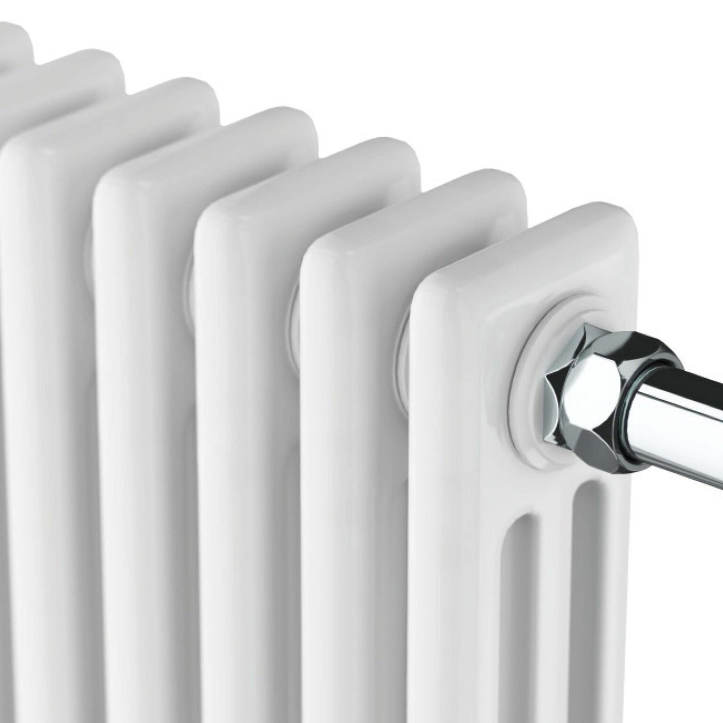 Scudo Huby Curved Rail 8 Column Radiator Towel Warmer - Chrome/White