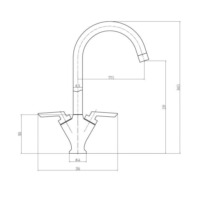 Scudo Olicana Monobloc Kitchen Mixer Tap Chrome