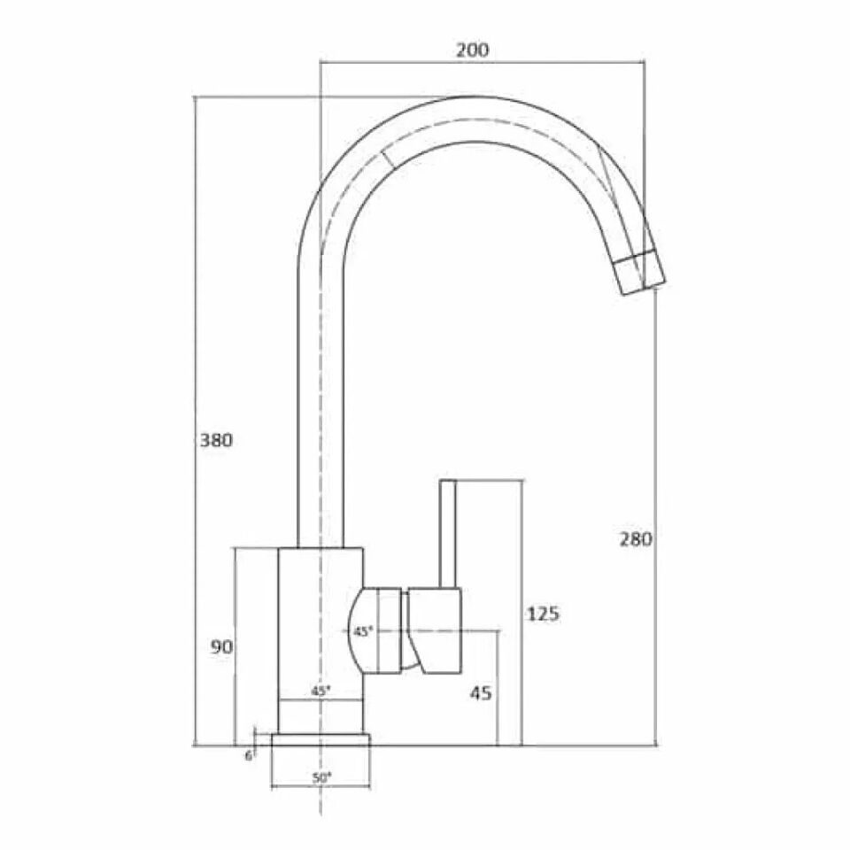 Scudo Manhattan Matt Black Kitchen Mixer Tap KT43