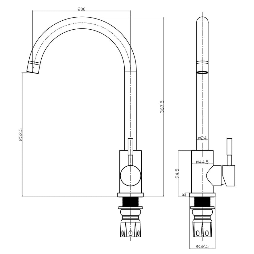 Scudo Manhattan Monobloc Kitchen Mixer Tap Chrome