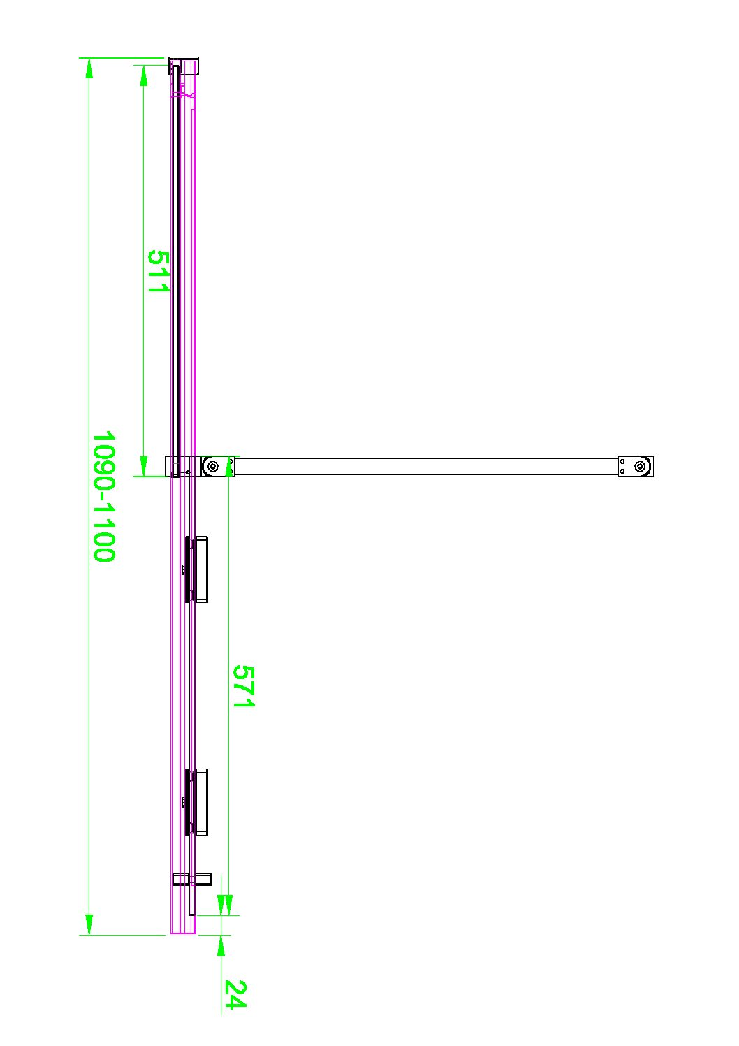 Scudo Momentum 1100mm Sliding Shower Door in Brushed Brass