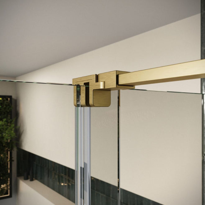 Scudo Momentum 1100mm Sliding Shower Door in Brushed Brass