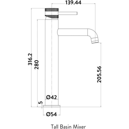 Core Tall Mono Basin Mixer Tap Black