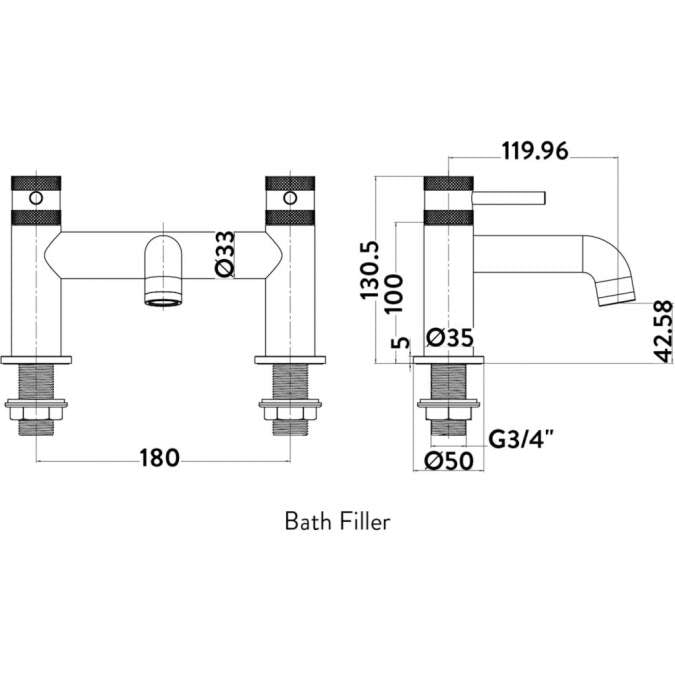 Scudo Core Black Bath Filler Tap NU-008