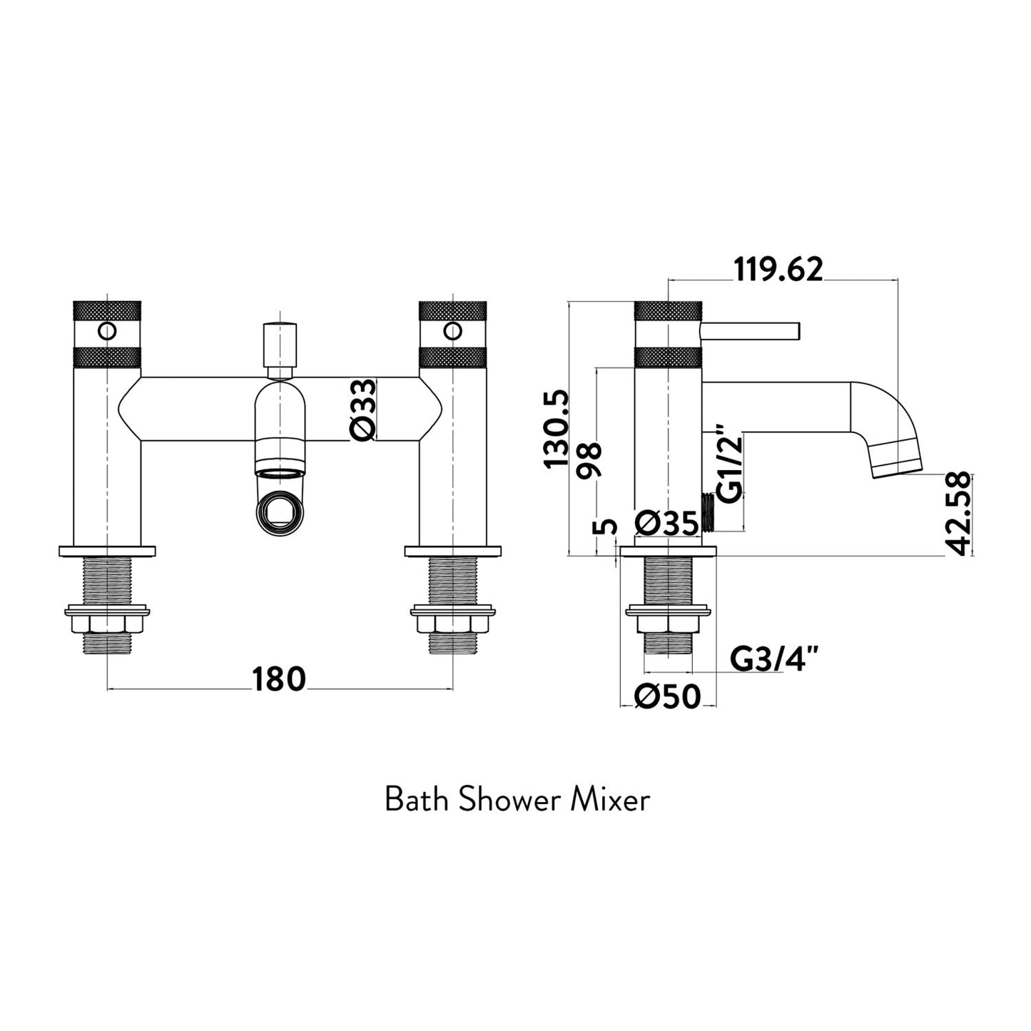 Apres Bath Shower Mixer Tap Black