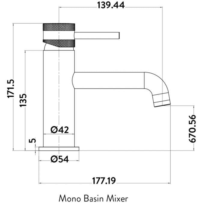 Apres Gunmetal Mono Basin Mixer Tap