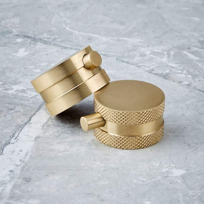 Scudo Core Brushed Brass Built in Shower Valve Round Wall & Fixed Head