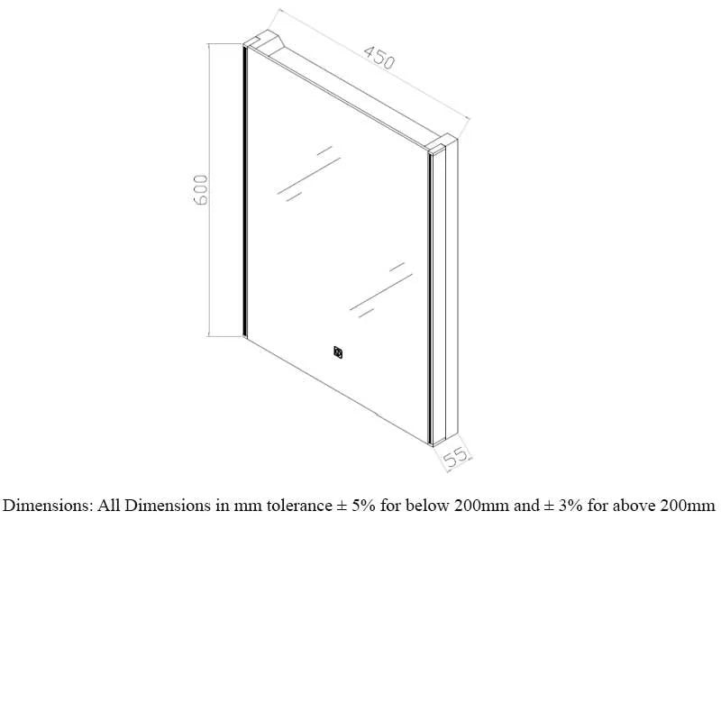 RAK Resort LED Mirror with Demister Pad and Shaver Socket 600mm H x 450mm