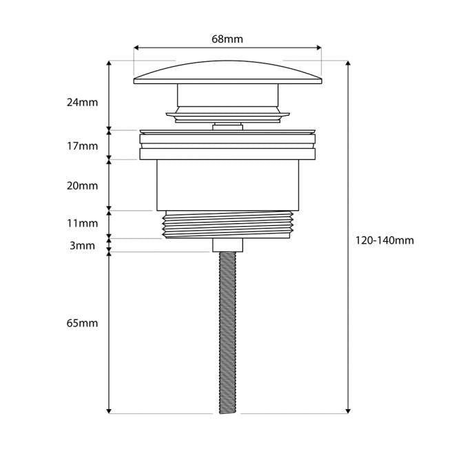 Universal Chrome Basin Waste Scudo WASTE105CH