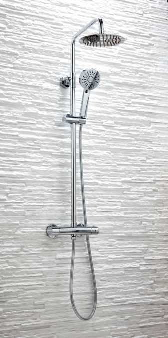 Serena Chrome Round Rigid Riser Shower Set