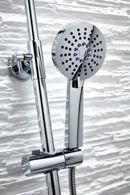 Serena Chrome Round Rigid Riser Shower Set