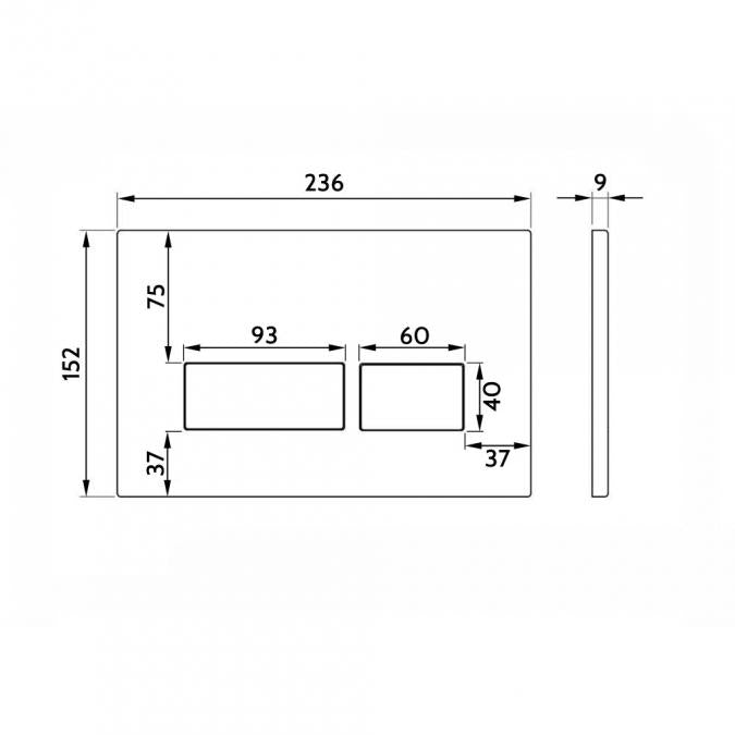 Square Brushed Brass Dual Flush Plate