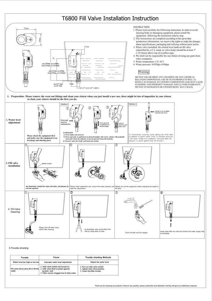 FLUSHDADDY T68 Bottom Entry Long Life Flush Daddy Fill Valve with 0.5-Inch Brass Thread