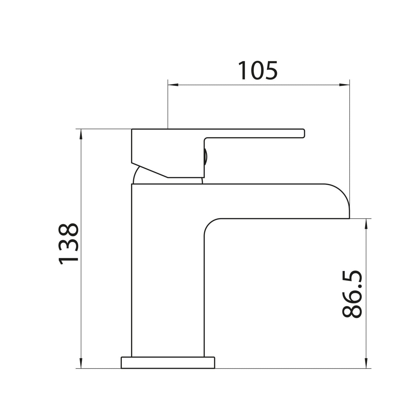 Waterfall Mono Basin Mixer Tap with Push Waste