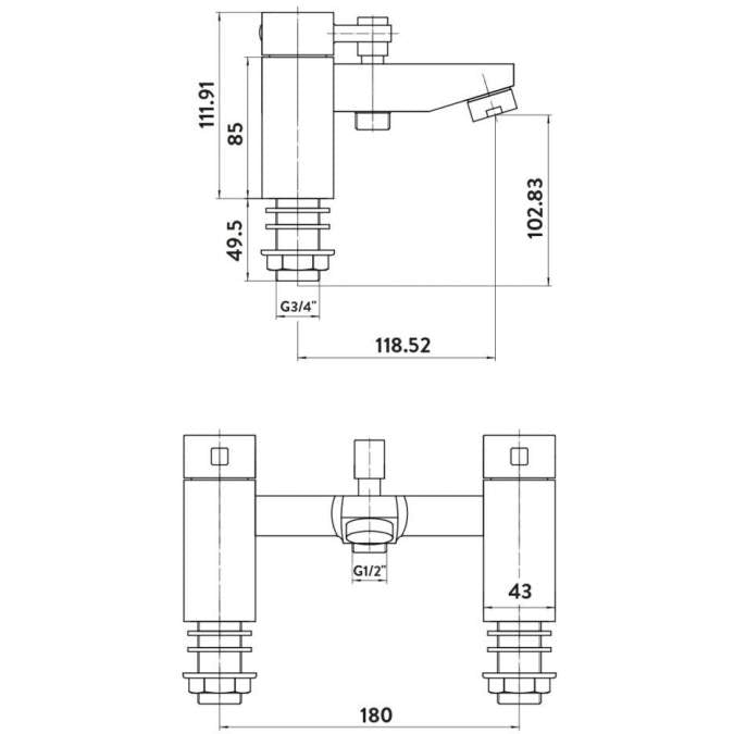 Formento Chrome Bath Shower Mixer Tap Chrome