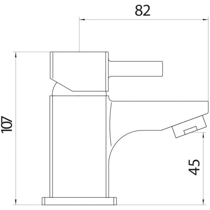 Formento Mini Mono Basin Mixer with Push Waste