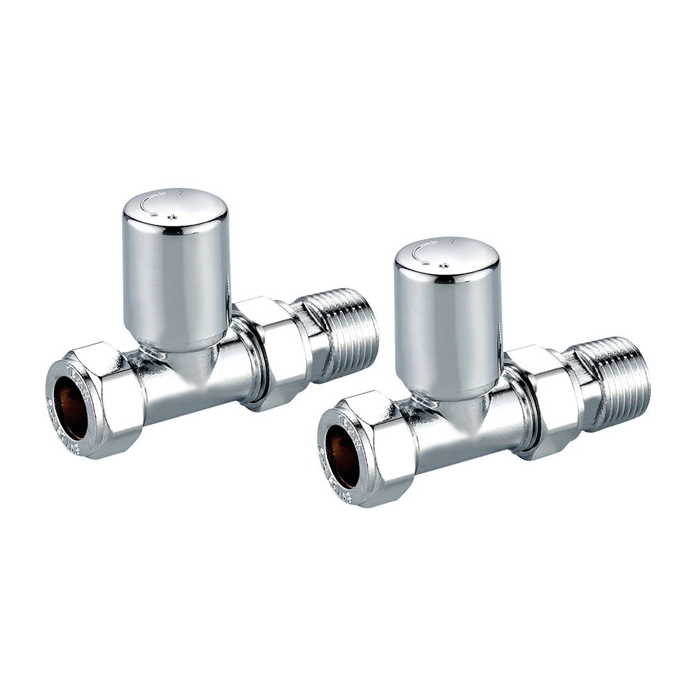 Scudo Chrome Straight Radiator Valves  TRV001