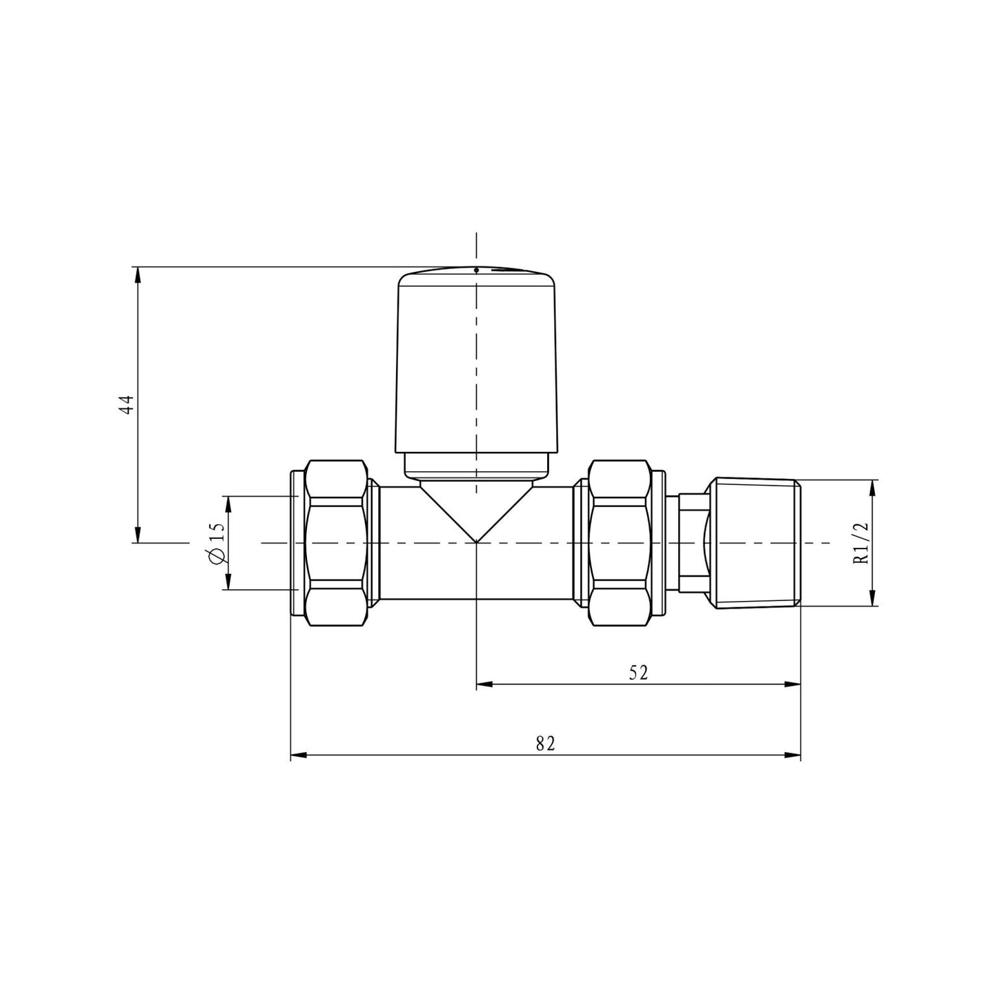 Scudo Black Radiator Valve Straight 15MM (Pair) TRV004