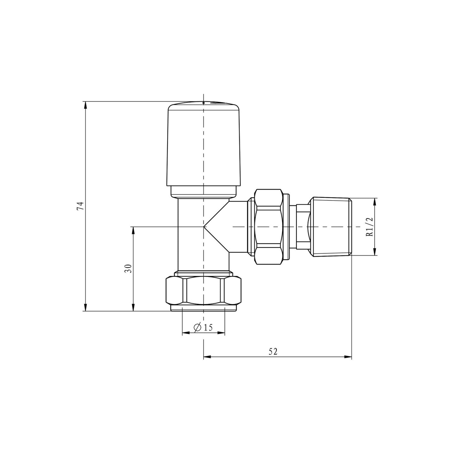 Anthracite Angled Towel Radiator Valves Round 15mm Twin Pack TRV006