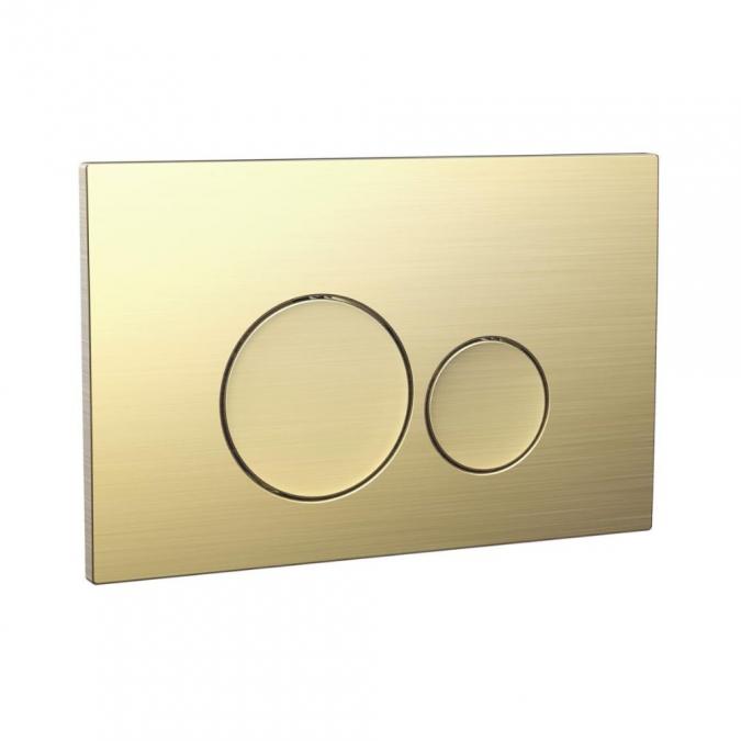 Round Brushed Brass Dual Flush Button