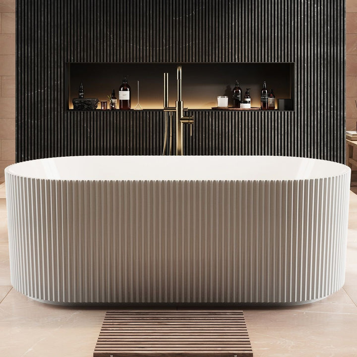 Corso Labyrinth 1700 x 800mm Fluted Freestanding Bath