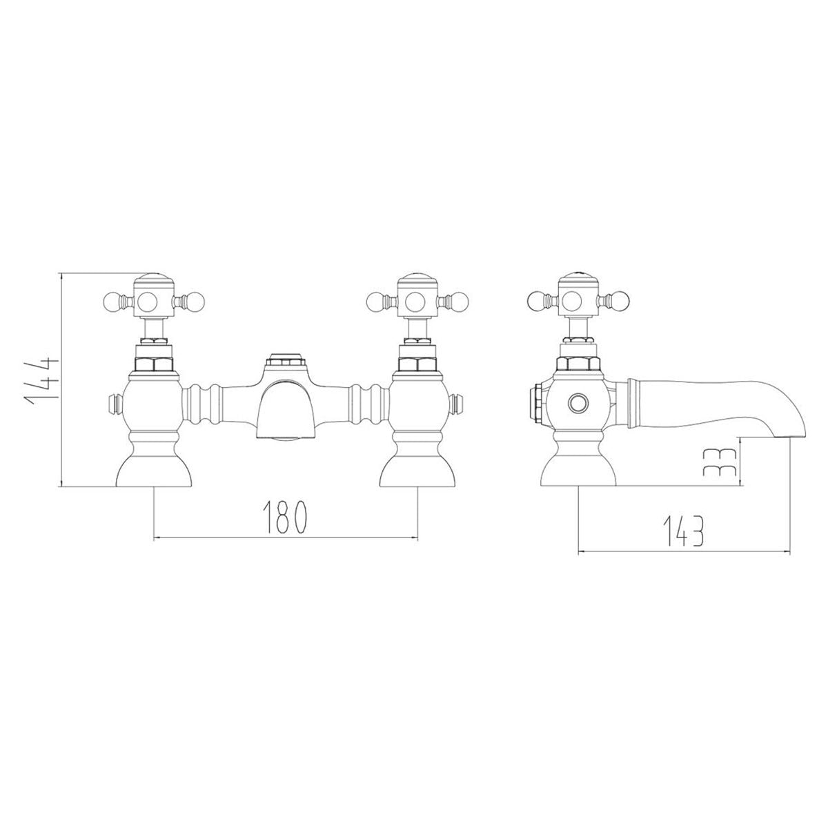 Harrogate Bath Filler Tap in Brushed Brass