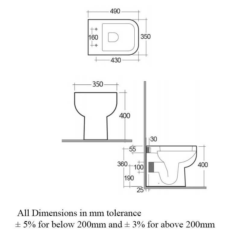 Rak Series 600 Back to Wall BTW Toilet with Soft Close Seat