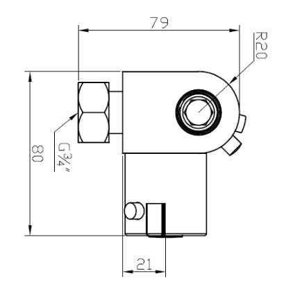 Round Douche Thermostatic Bar Valve with Shower Spray Kit Chrome