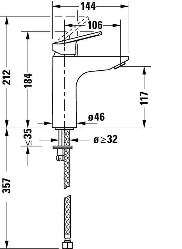 Duravit No.1 FreshStart M-Size Single Lever Basin Mixer Tap