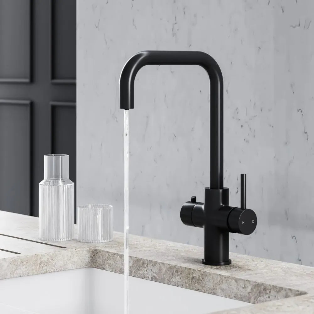 Ellsi 3-in-1 Instant Boiling Hot Water Kitchen Tap - Matt Black