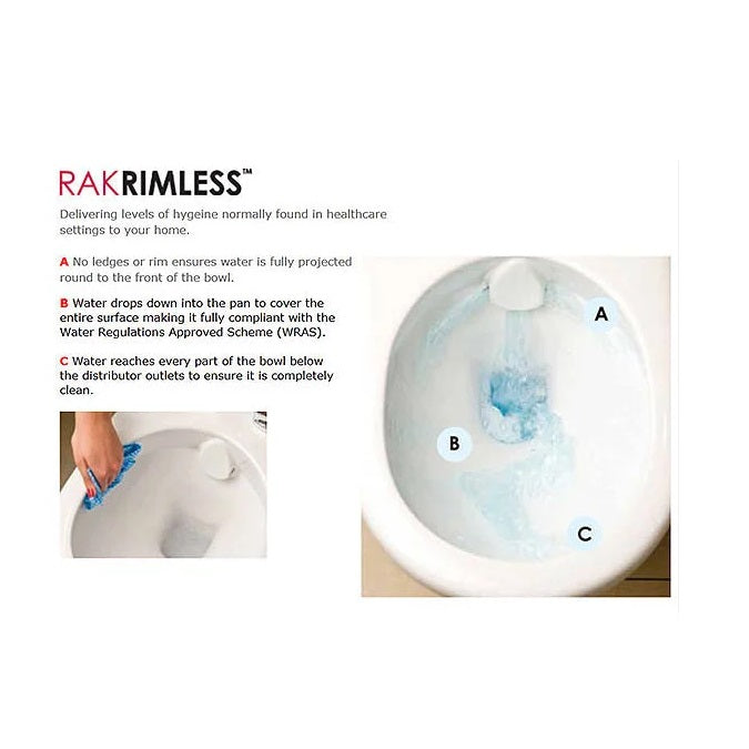 RAK Moon Rimless Back To Wall Pan and Soft-Close Seat