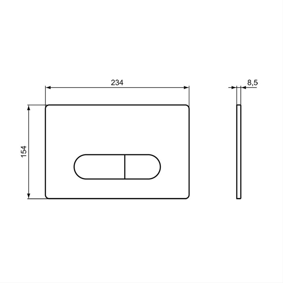 Ideal Standard Oleas M1 Chrome Mechanical Dual Flush Plate