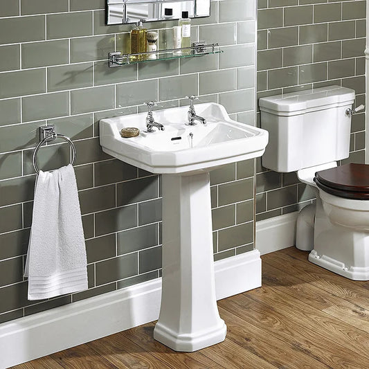 Ideal Standard Waverley 560mm Pedestal Basin With Overflow - White - U470201